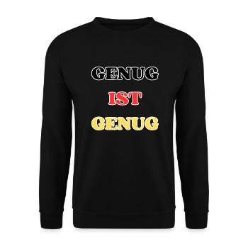 GENUG IST GENUG - Unisex Pullover - Schwarz - Vorne - Alina (178cm) & Michal (187cm)