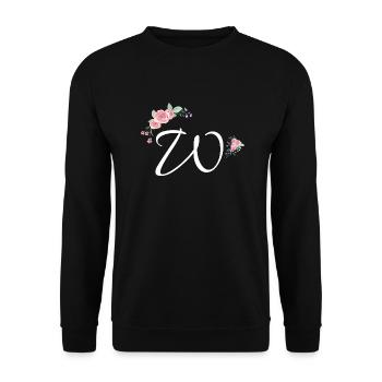 Letter w flowers - Unisex Sweatshirt - black - Front - Alina (178cm) & Michal (187cm)