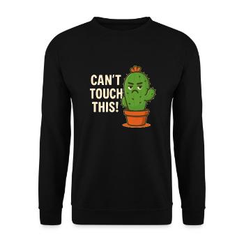 Cactus - Can't Touch This, Thorns, Funny Plant - Unisex Sweatshirt - black - Front - Alina (178cm) & Michal (187cm)