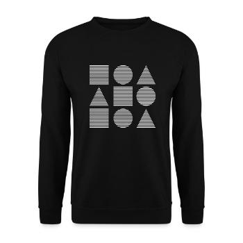 Geometrical shapes design - Unisex Sweatshirt - black - Front - Alina (178cm) & Michal (187cm)