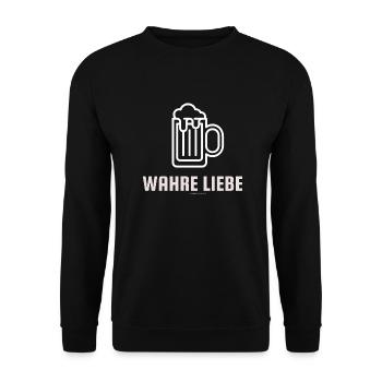 True Love Beer Birthday Gift Beer Shirt - Unisex Sweatshirt - black - Front - Alina (178cm) & Michal (187cm)
