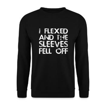 J’ai fléchi et les manches sont tombées en disant drôle - Sweat-shirt Unisexe - noir - Devant - Alina (178cm) & Michal (187cm)