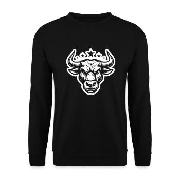 Bull Head Taurus - Unisex Sweatshirt - black - Front - Alina (178cm) & Michal (187cm)