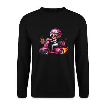 Scooter de mobilité de course mamie - Sweat-shirt Unisexe - noir - Devant - Alina (178cm) & Michal (187cm)