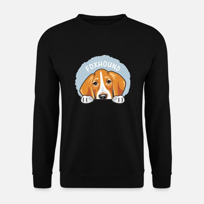 Peeking cute sad foxhound - Unisex Sweatshirt - black