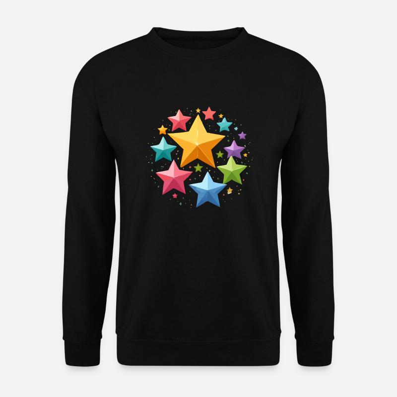 bunte sterne, glitzern,sterne,stern - Unisex Pullover - Schwarz