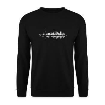 Seoul Süd Korea Skyline - Unisex Pullover - Schwarz - Vorne - Alina (178cm) & Michal (187cm)