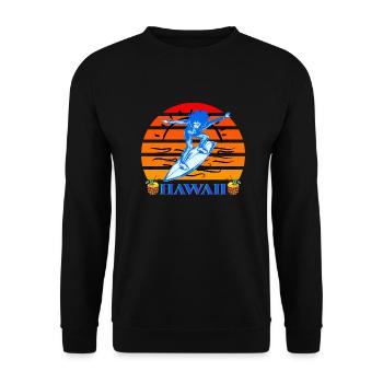 Surfen Hawaii - Unisex Pullover - Schwarz - Vorne - Alina (178cm) & Michal (187cm)