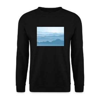 Montagnes en bleu - Sweat-shirt Unisexe - noir - Devant - Alina (178cm) & Michal (187cm)