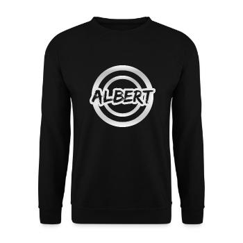 Geschenk Albert - Unisex Pullover - Schwarz - Vorne - Alina (178cm) & Michal (187cm)