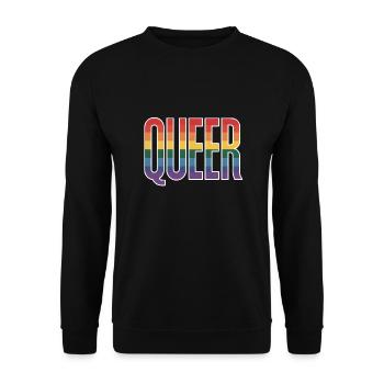 Queer - Cool queer Rainbow Logo - Unisex Sweatshirt - black - Front - Alina (178cm) & Michal (187cm)