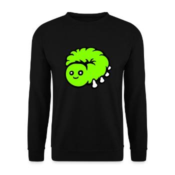 Cute caterpillar small friendly larva worm happy - Unisex Sweatshirt - black - Front - Alina (178cm) & Michal (187cm)