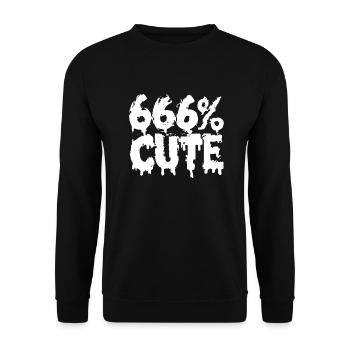 666% Cute! Satanic Goth Girl Design - Unisex Sweatshirt - black - Front - Alina (178cm) & Michal (187cm)