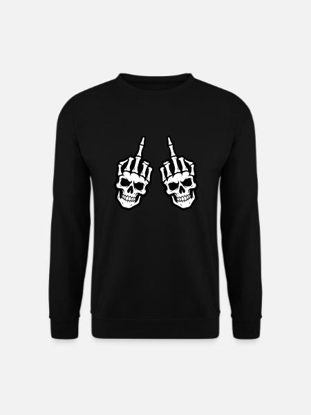 Middle Finger Skeleton Hand - Unisex Sweatshirt - black