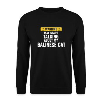 Sprechen wir über die balinesische Katze - Unisex Pullover - Schwarz - Vorne - Alina (178cm) & Michal (187cm)