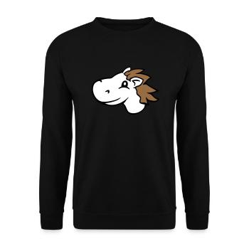 cheval mignon poney poulain équitation rapide comique cavalier - Sweat-shirt Unisexe - noir - Devant - Alina (178cm) & Michal (187cm)