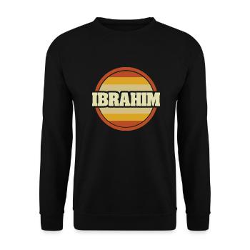 Vorname Ibrahim - Unisex Pullover - Schwarz - Vorne - Alina (178cm) & Michal (187cm)