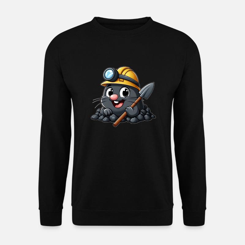 Funny mole with helmet - Unisex Sweatshirt - black