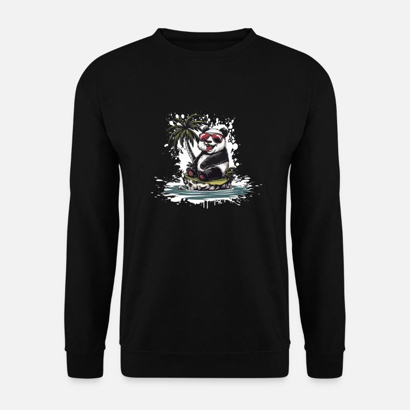 Panda Island Palm Tree - Unisex Sweatshirt - black