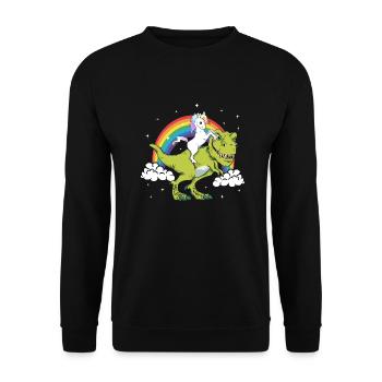 Licorne Fantasy Dinosaure Tyrannosaurus T-Rex - Sweat-shirt Unisexe - noir - Devant - Alina (178cm) & Michal (187cm)