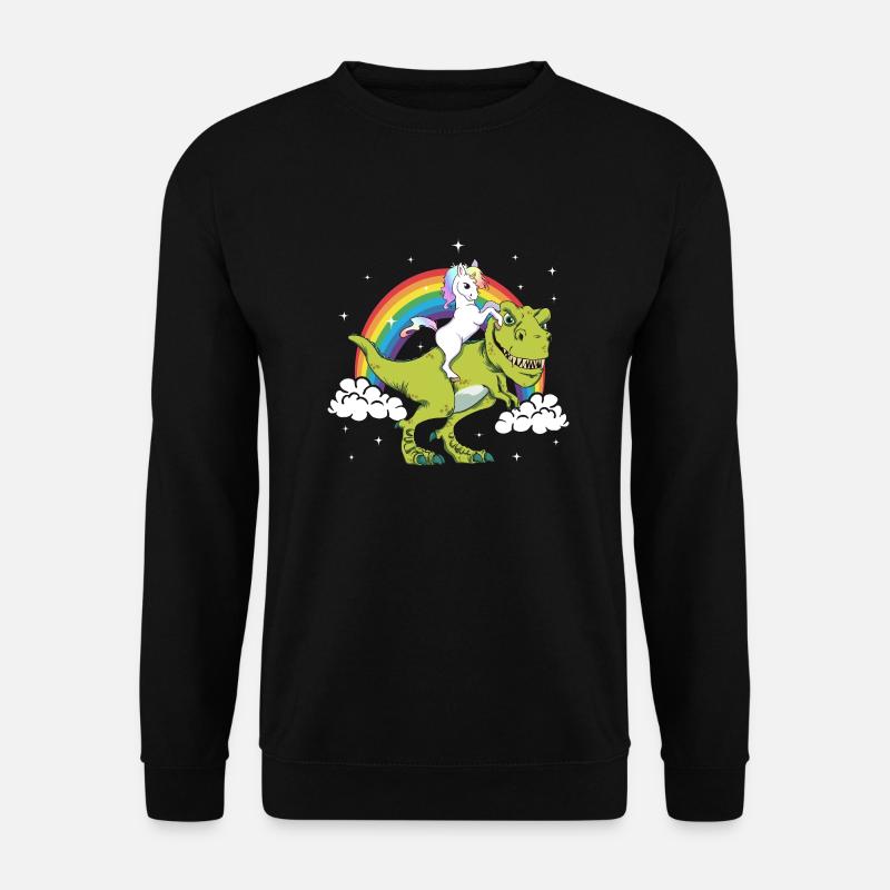 Einhorn Fantasie Dinosaurier Tyrannosaurus T-Rex - Unisex Pullover - Schwarz
