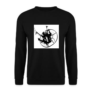 PARAMOTEUR - Sweat-shirt Unisexe - noir - Devant - Alina (178cm) & Michal (187cm)