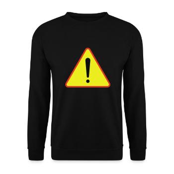 Warning Triangle - Unisex Sweatshirt - black - Front - Alina (178cm) & Michal (187cm)