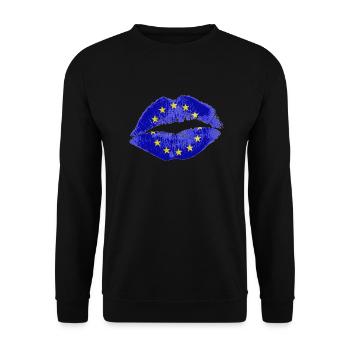Kiss (EU) - Unisex Sweatshirt - black - Front - Alina (178cm) & Michal (187cm)