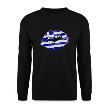 Kiss (Grèce) - Sweat-shirt Unisexe - noir - Devant - Alina (178cm) & Michal (187cm)