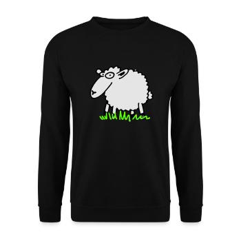 Schaf - Unisex Pullover - Schwarz - Vorne - Alina (178cm) & Michal (187cm)