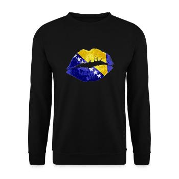Kiss (Bosnia / Bosnia) - Unisex Sweatshirt - black - Front - Alina (178cm) & Michal (187cm)