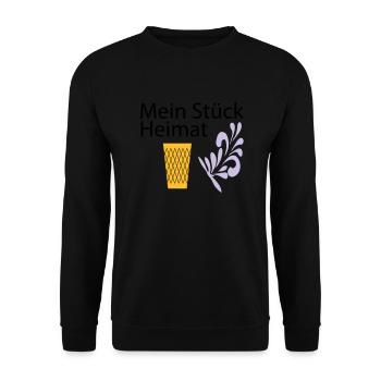 Meine Heimat Geripptes - Apfelwein - Unisex Pullover - Schwarz - Vorne - Alina (178cm) & Michal (187cm)