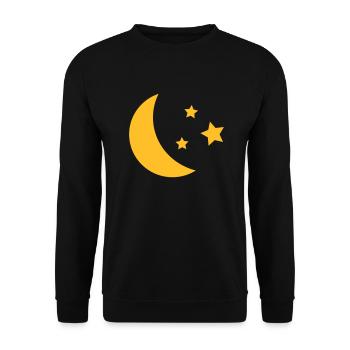 Mond und Sterne - Unisex Pullover - Schwarz - Vorne - Alina (178cm) & Michal (187cm)