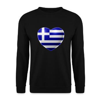 Heart (Greece / Ellas) - Unisex Sweatshirt - black - Front - Alina (178cm) & Michal (187cm)