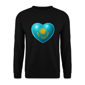 Coeur (Kazakhstan / Qazaqstan) - Sweat-shirt Unisexe - noir - Devant - Alina (178cm) & Michal (187cm)