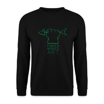 Finkenwerder Art_Outline - Unisex Pullover - Schwarz - Vorne - Alina (178cm) & Michal (187cm)