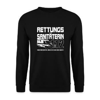 Rettungssanitäterin - Ich Sehe Dich Nackt - Hoodi - Unisex Pullover - Schwarz - Vorne - Alina (178cm) & Michal (187cm)