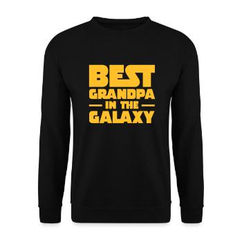 Best Grandpa In The Galaxy - Unisex Sweatshirt - black - Front - Alina (178cm) & Michal (187cm)