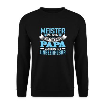 MEISTER und Papa - Unisex Pullover - Schwarz - Vorne - Alina (178cm) & Michal (187cm)