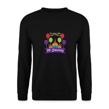 80 Geburtstag - Unisex Pullover - Schwarz - Vorne - Alina (178cm) & Michal (187cm)