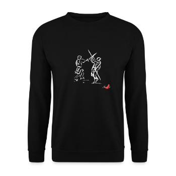 Blanc SWORD MÉDIÉVAL - Sweat-shirt Unisexe - noir - Devant - Alina (178cm) & Michal (187cm)
