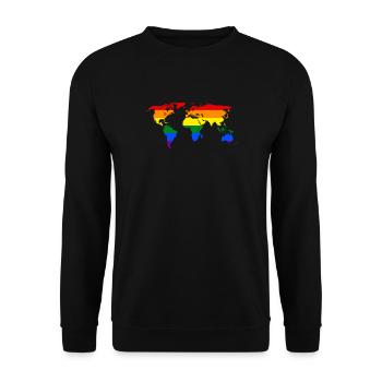 LGBT PRIDE Partout dans le monde - Sweat-shirt Unisexe - noir - Devant - Alina (178cm) & Michal (187cm)