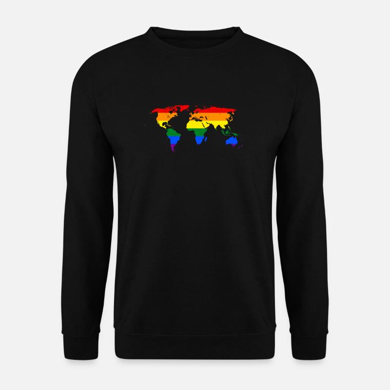 rainbow-world-map - Unisex Pullover - Schwarz