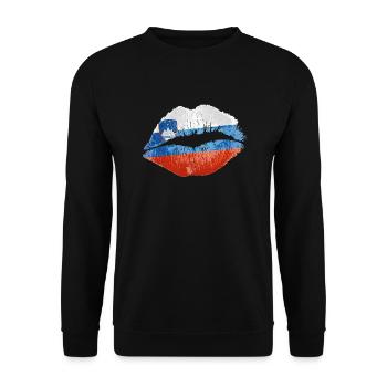 Kiss (Slovénie) - Sweat-shirt Unisexe - noir - Devant - Alina (178cm) & Michal (187cm)