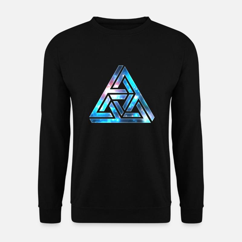 Optische Täuschung, Unmögliches Dreieck, 3D Formen - Unisex Pullover - Schwarz
