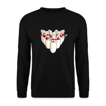 Fun Shirt Kegelen Bowling diese Angst - Unisex Pullover - Schwarz - Vorne - Alina (178cm) & Michal (187cm)