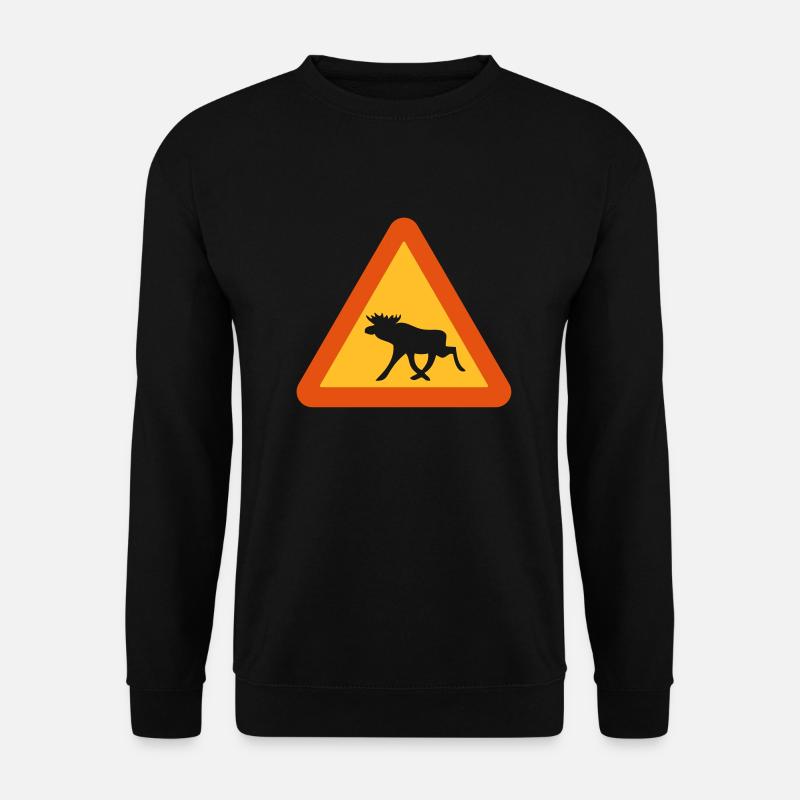 Vorsicht Elche! - Unisex Pullover - Schwarz
