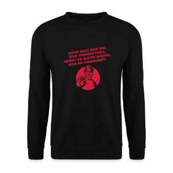 Drôle de dicton communiste - Sweat-shirt Unisexe - noir - Devant - Alina (178cm) & Michal (187cm)