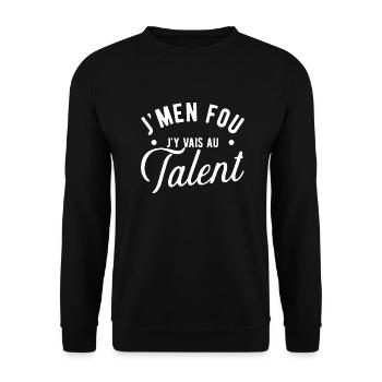 Au talent cadeau - Sweat-shirt Unisexe - noir - Devant - Alina (178cm) & Michal (187cm)