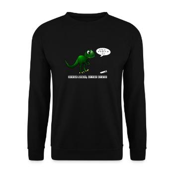 T-Rex D5 - Unisex Pullover - Schwarz - Vorne - Alina (178cm) & Michal (187cm)